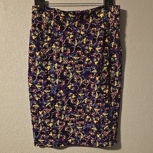 LuLaRoe Vibrant Floral Minnie Mouse Pencil Skirt